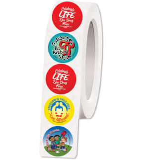Celebrate Life. Live Drug Free. Red Ribbon Week Assorted Sticker Roll
