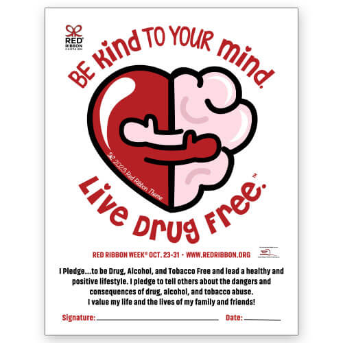Red Ribbon Week Certificates | Be Kind To Your Mind. Live Drug Free.™ 3
