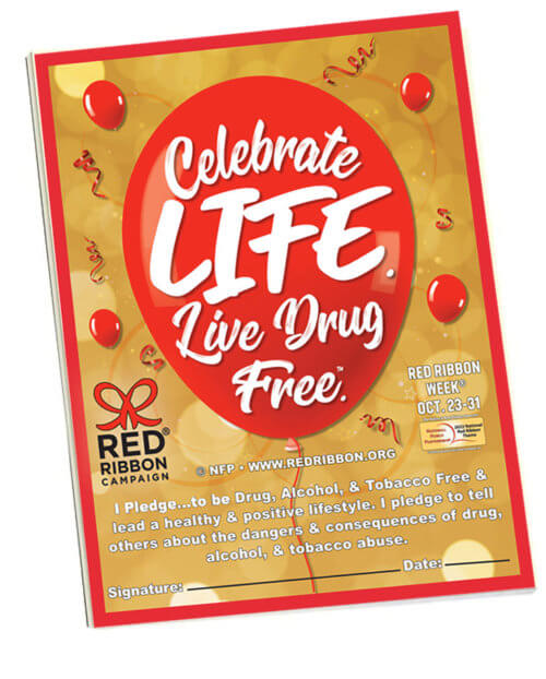 Celebrate Life. Live Drug Free. Red Ribbon Week Commitment Certificates