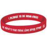 |Celebrate Life. Live Drug Free. Red Ribbon Week Theme Bracelet