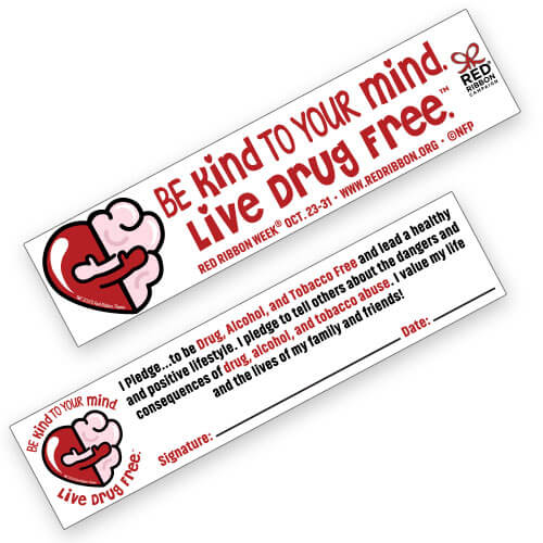 Red Ribbon Week Bookmarks | Be Kind To Your Mind. Live Drug Free.™ 2