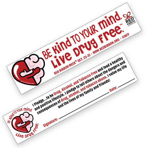 Red Ribbon Week Bookmarks Be Kind To Your Mind Live Drug Free 