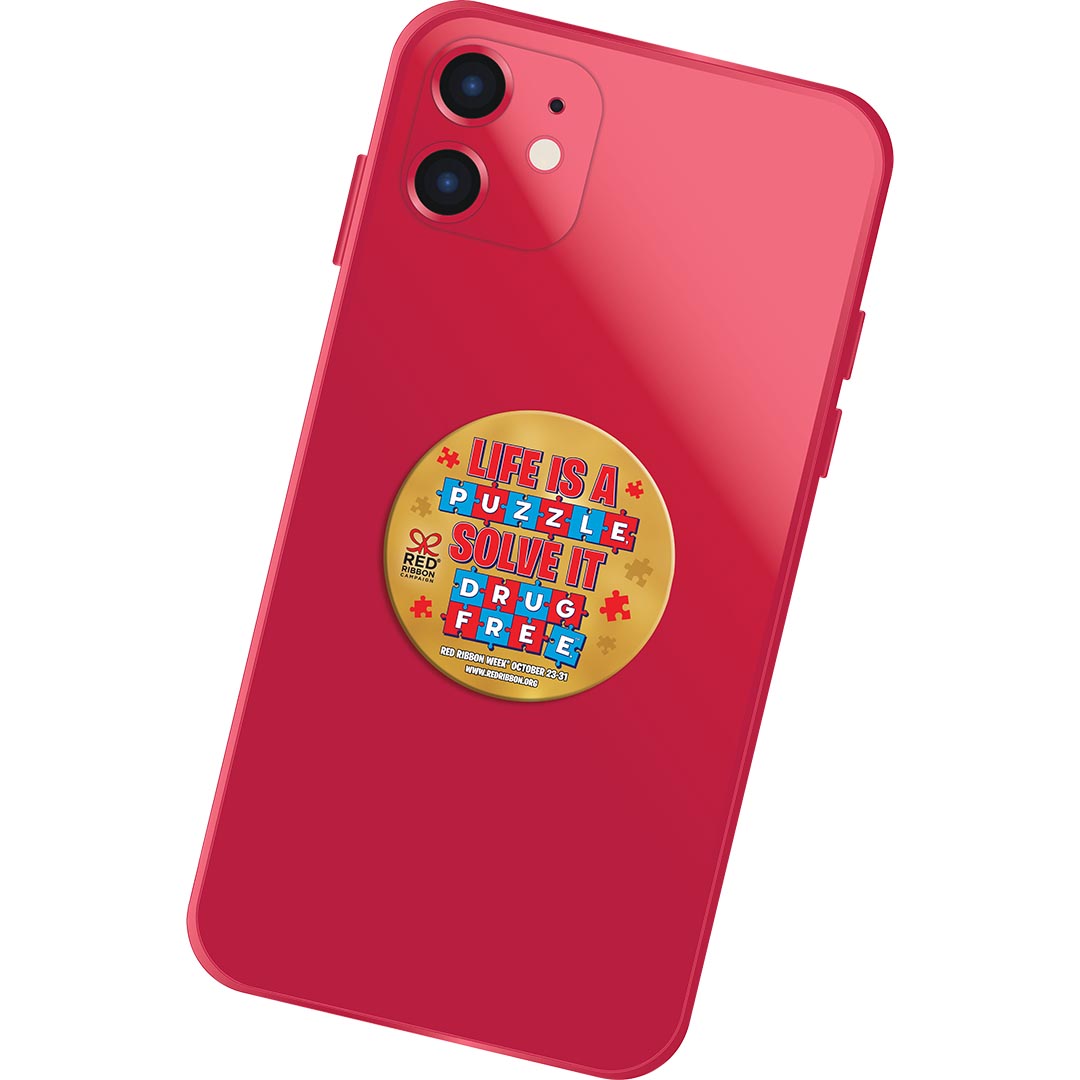 Red Ribbon Week Popsocket Phone Case Accessory