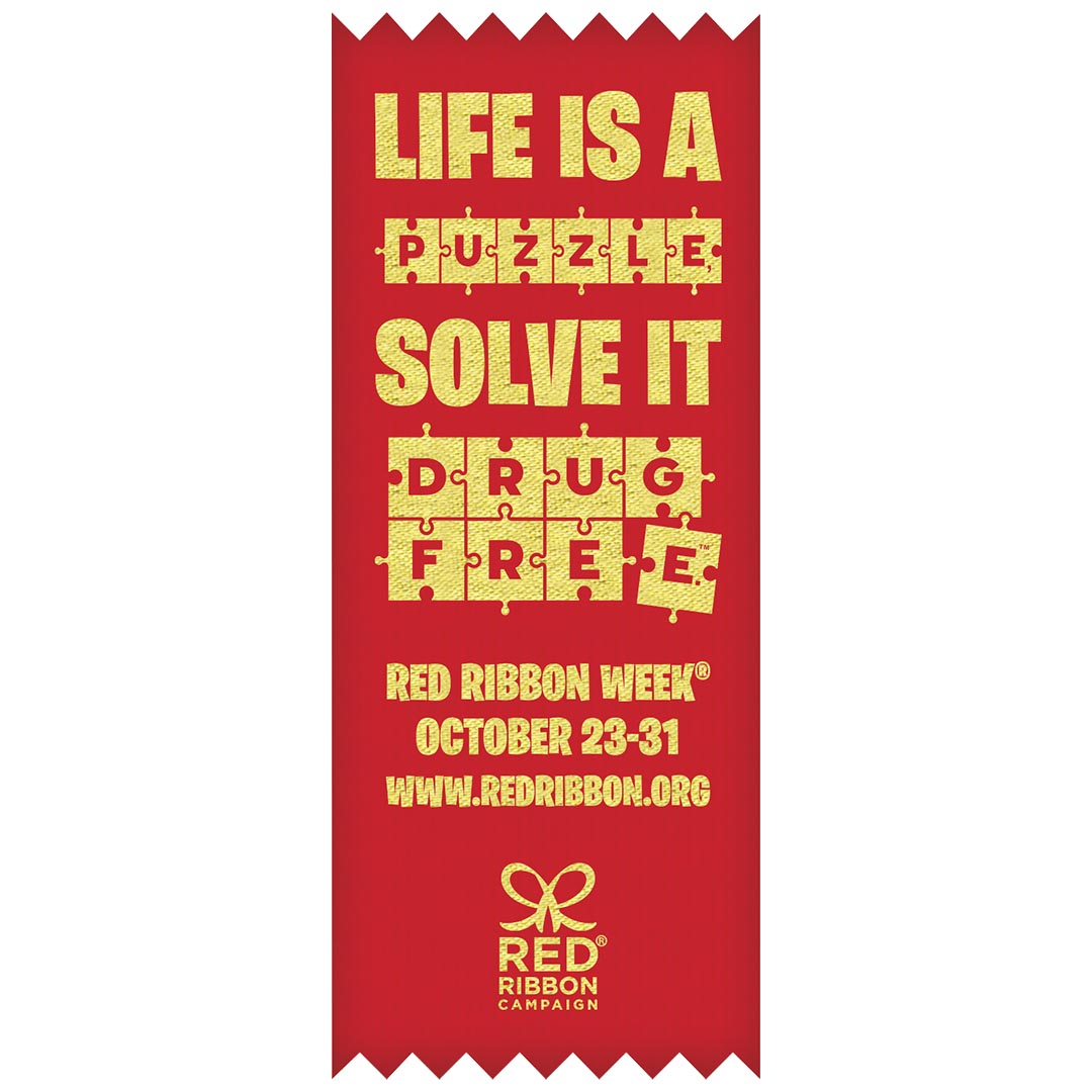 Red Ribbon Week Ribbons Self Stick