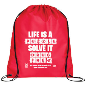 Red Ribbon Week Drawstring Backpack