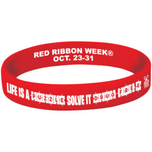 Silicone Red Ribbon Week Bracelet