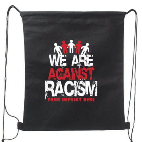 We Are Against Racism Black History Backpack
