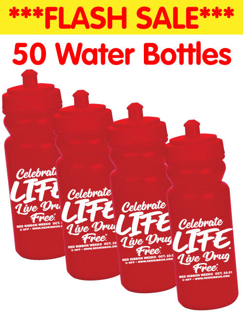 Flash Sale - Red Ribbon Week Water Bottles | Celebrate Life. Live Drug Free.™ 3