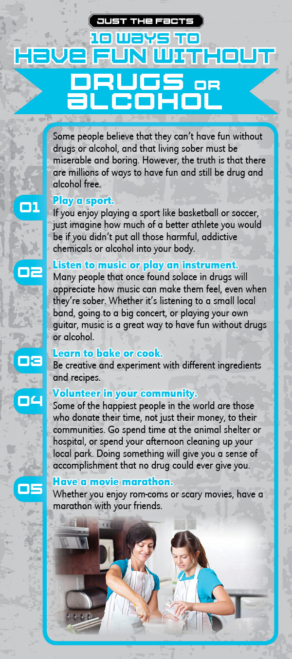 Just The Facts - 10 Ways To Have Fun Without Drugs & Alcohol Rack Cards - Sold In Sets of 100 2