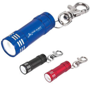 Mini Aluminum Led Flashlight With Key Clip - Customizable