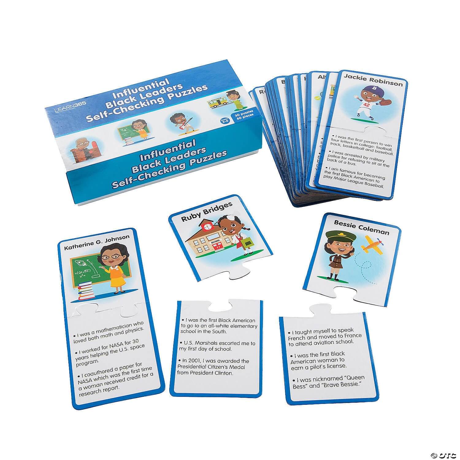 Puzzle Cards: Influential Black Leaders (Set of 20)