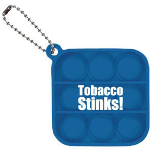 Bubble Pop Fidget Keychain: Tobacco Stinks