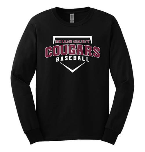 McLean County Cougars Baseball (Home Plate) Long Sleeve Shirt 1