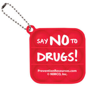 Bubble Pop Fidget Keychain: Say NO To DRUGS!