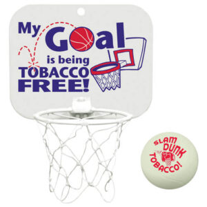My Goal is Being Tobacco Free Backboard and Glow in the Dark Mini Basketball Set
