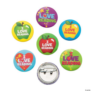 Buttons: Mini I Love Reading Buttons - Set of 48