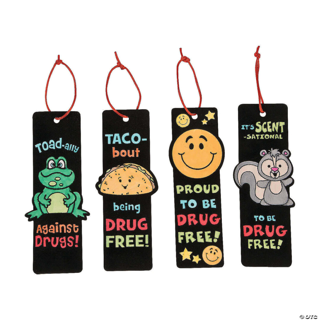 Color Your Own Fuzzy Red Ribbon Week Bookmarks – Set of 12