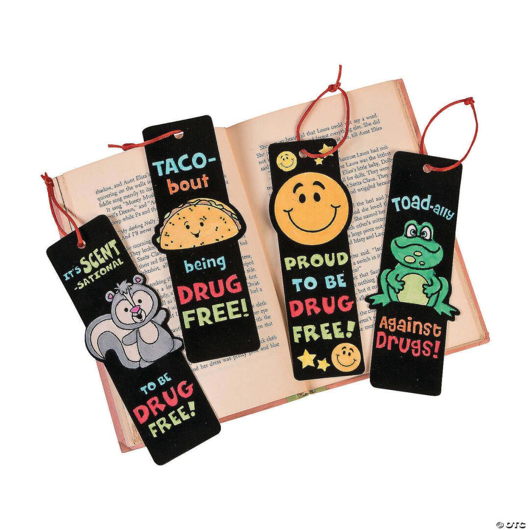 Color Your Own Fuzzy Red Ribbon Week Bookmarks – Set of 12