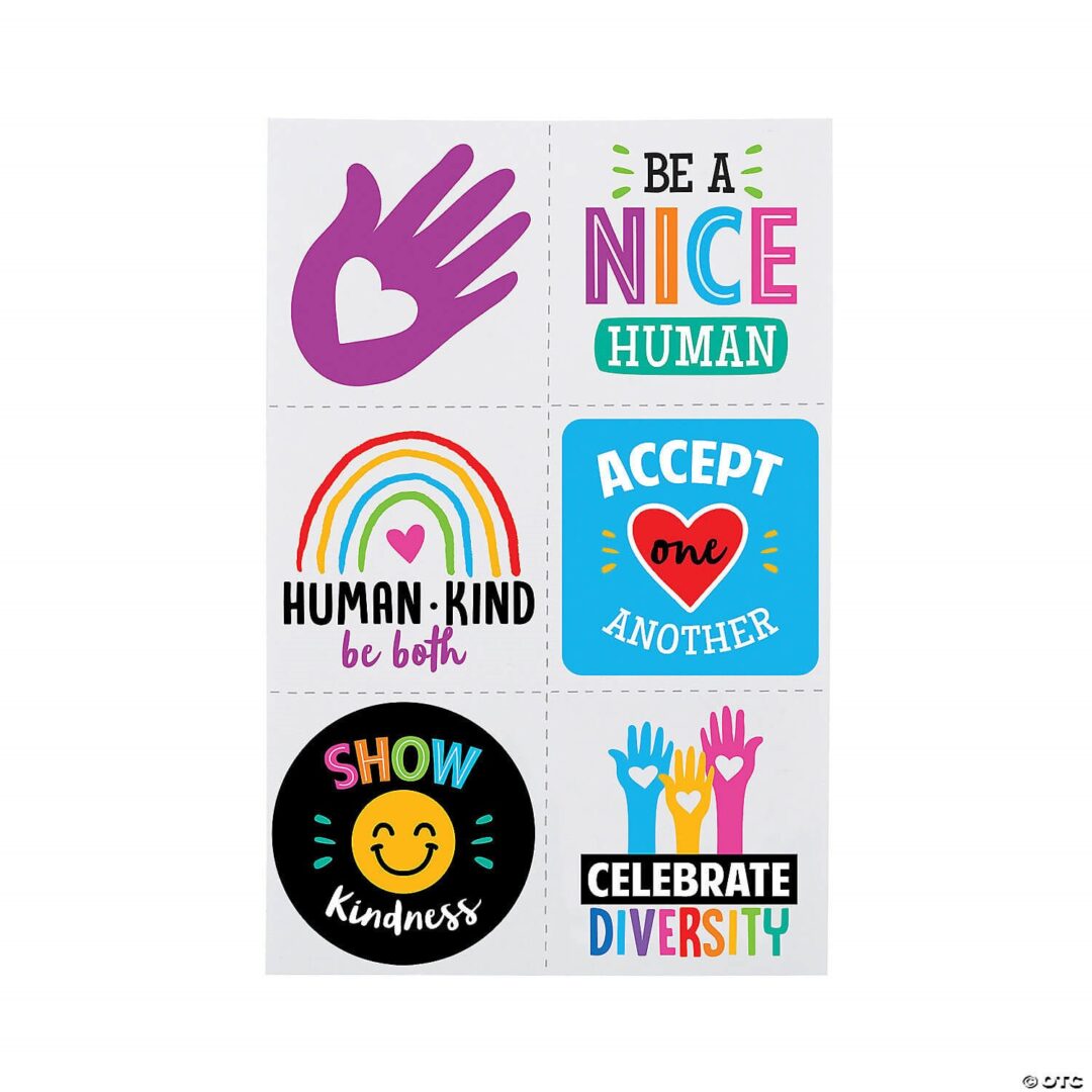 Temporary Tattoos – Humankind & Diversity – Set of 72