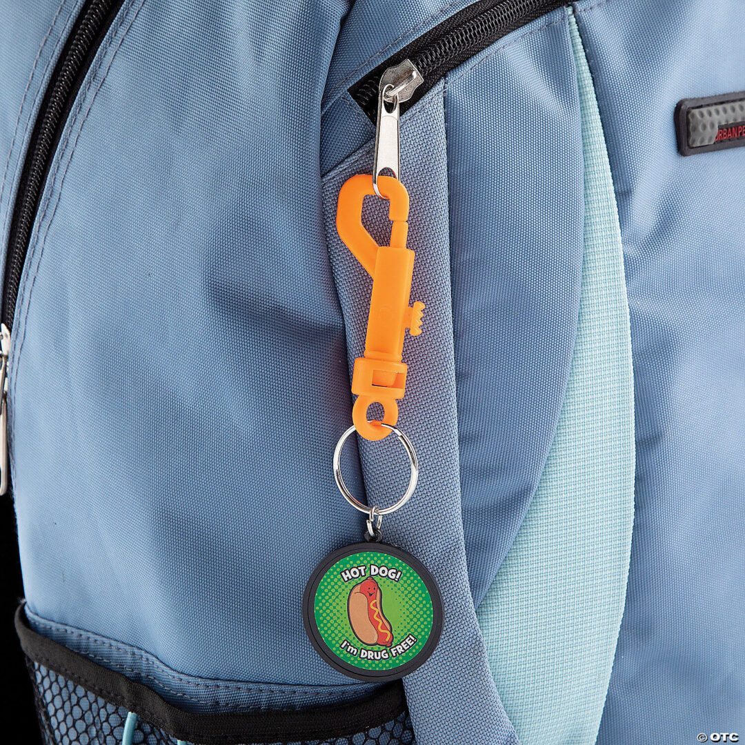 Drug Free Backpack Clip Keychains – Set of 12