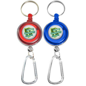 Transparent Badge Reel with Carabiner and Keyring