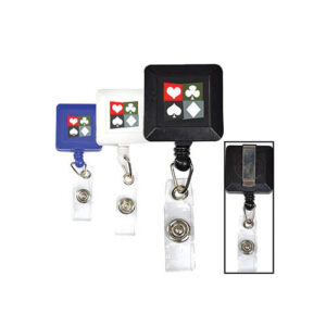 Square Retractable Badge Reel with Belt Clip