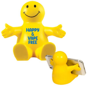 Happy & Vape Free Smiley Face Phone Holder and Stress Reliever