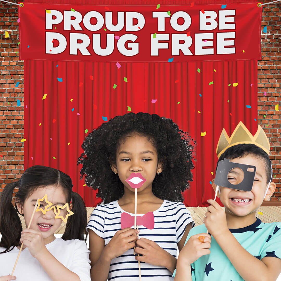 Proud To Be Drug Free Photo Booth Backdrop