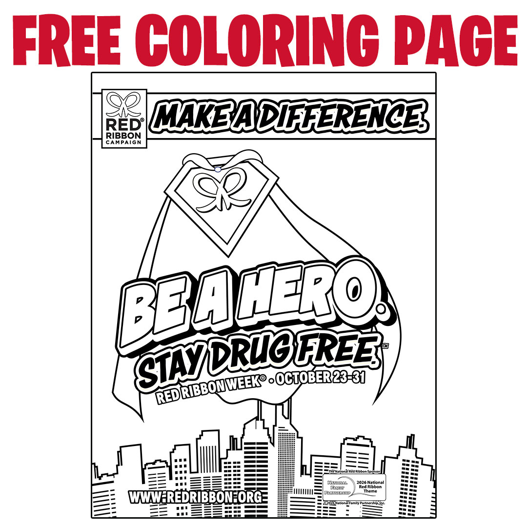 Red Ribbon Week Theme Coloring Page Red Ribbon Week Theme Coloring Page