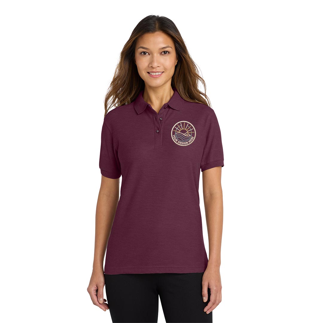 Port Authority Silk Touch Polo Sport Shirt-Womens-Embroidered