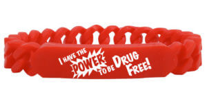 I Have The Power To Be Drug Free Chain Link Bracelet