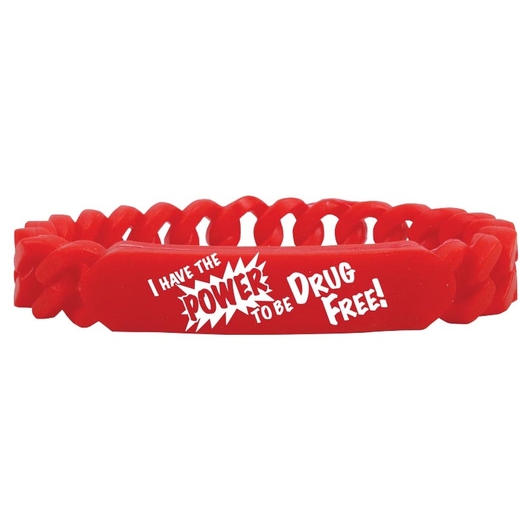 I Have The Power To Be Drug Free Chain Link Bracelet