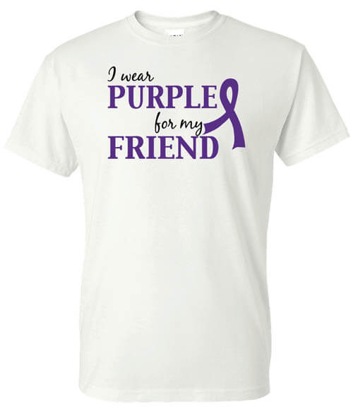 Cancer Awareness Shirt: I Wear Purple For My Friend Cancer Awareness Shirt: I Wear Purple For My Friend