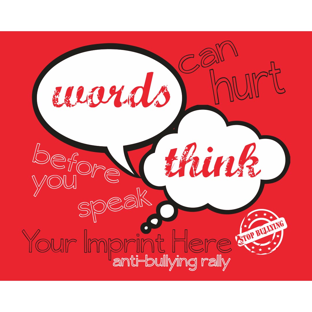 Bullying Prevention Banner (Customizable): Words Think
