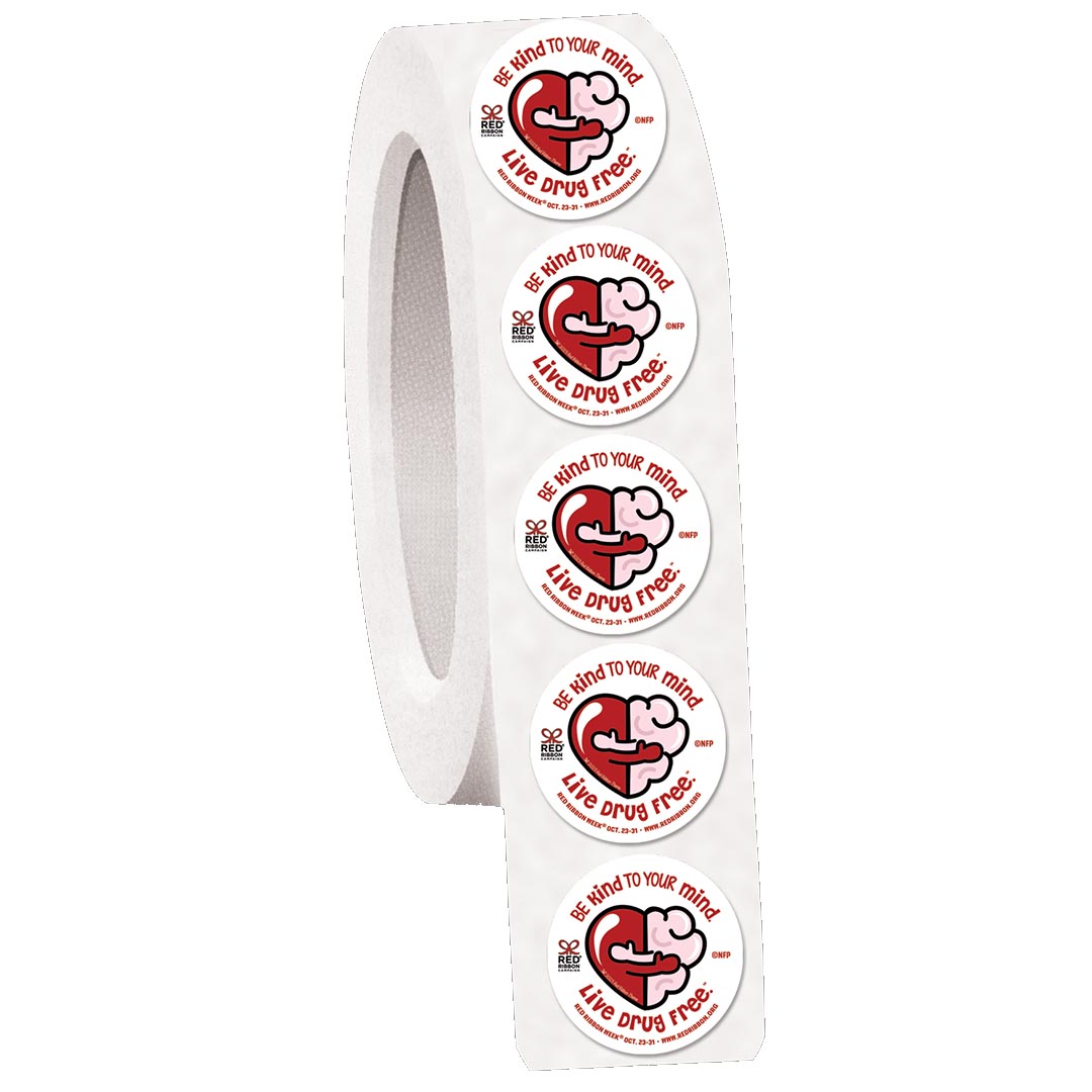 Be Kind To Your Mind. Live Drug Free.™ | Drug Prevention Stickers