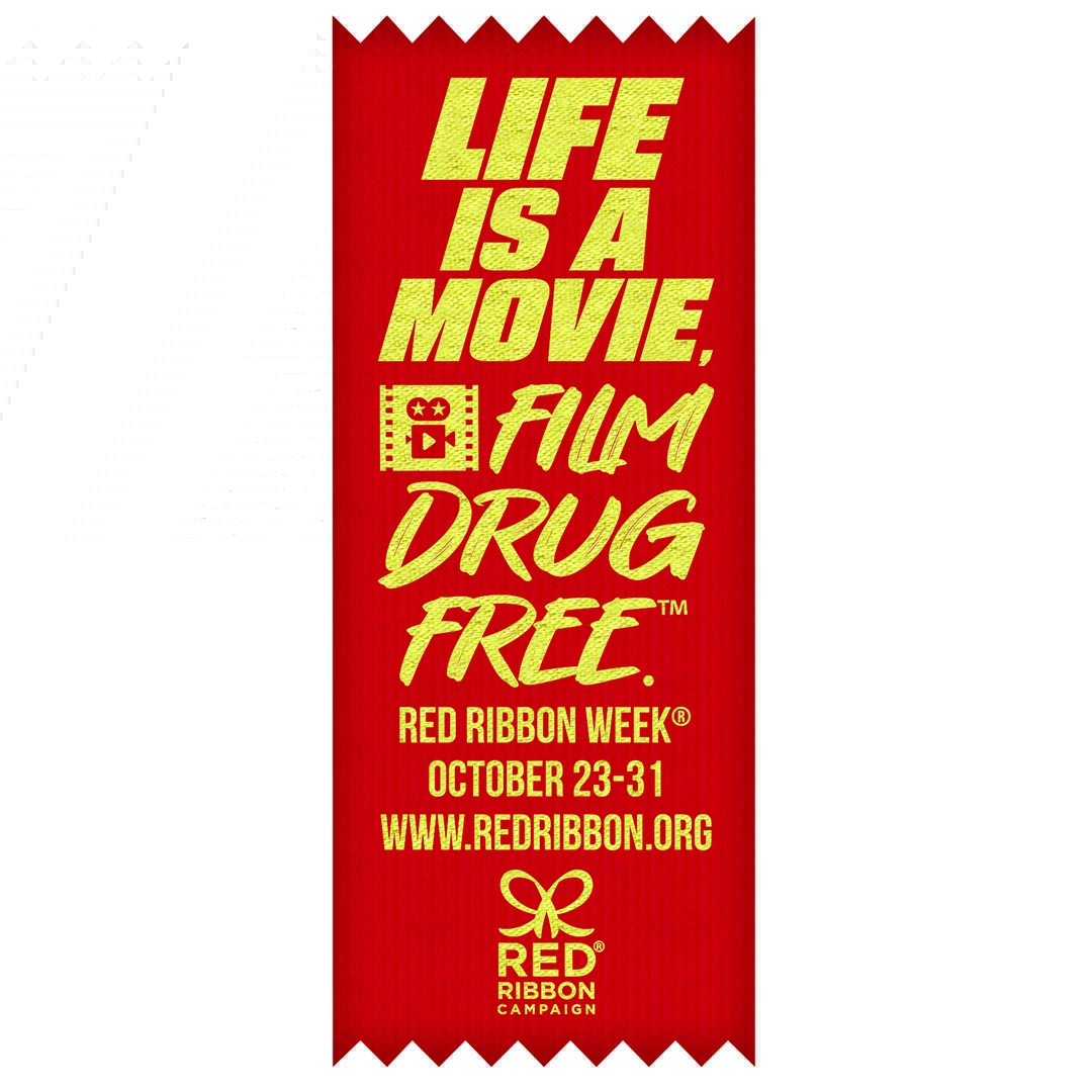 Drug Prevention Ribbons Self-Stick | Life Is A Movie, Film Drug Free.™