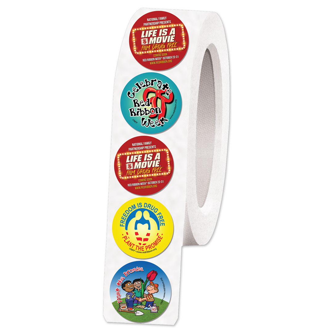 Drug Prevention Sticker Assorted Roll | Life Is A Movie, Film Drug Free.™