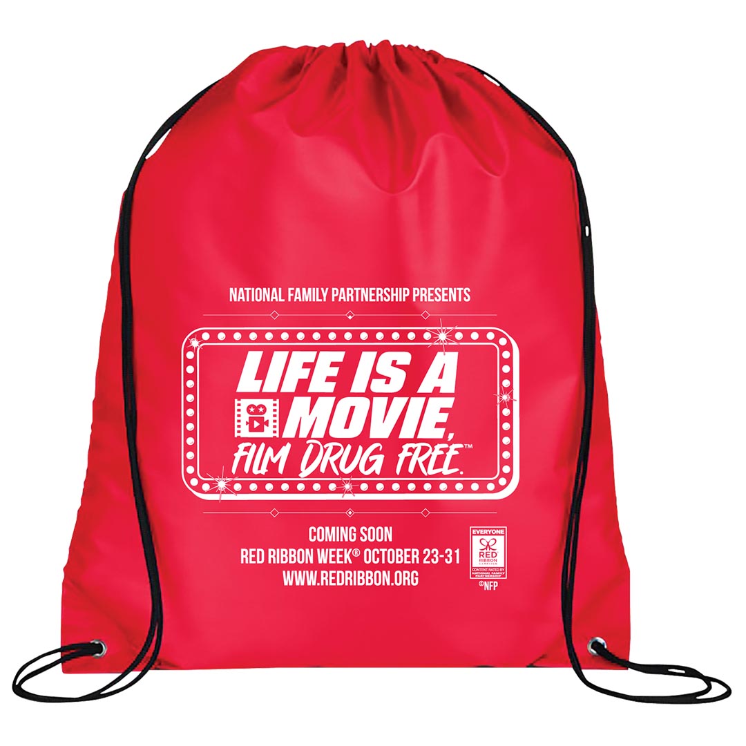 Drug Prevention Drawstring Backpack | Life Is A Movie, Film Drug Free.™