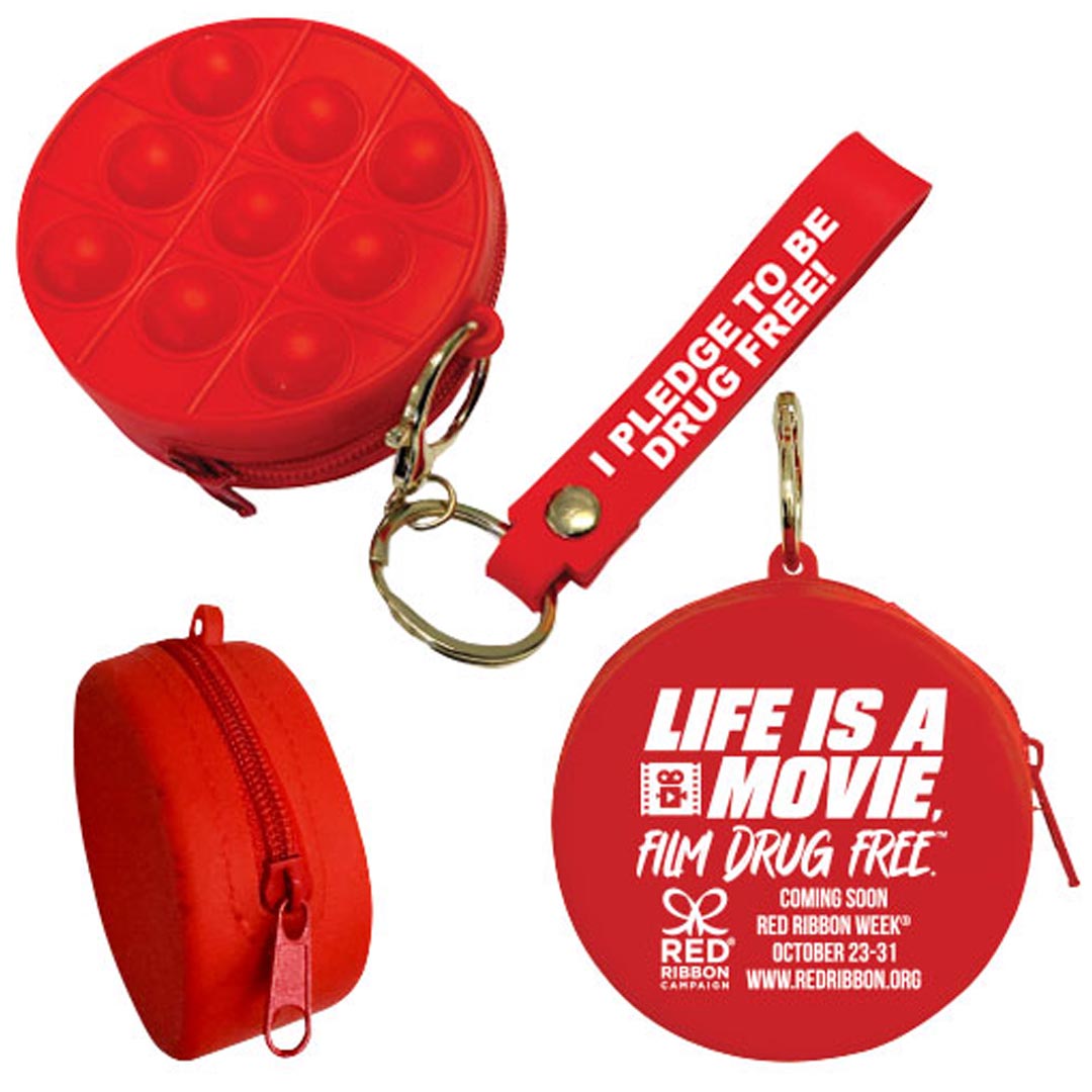 Drug Prevention Bubble Pop Zippered Pouch with Armband