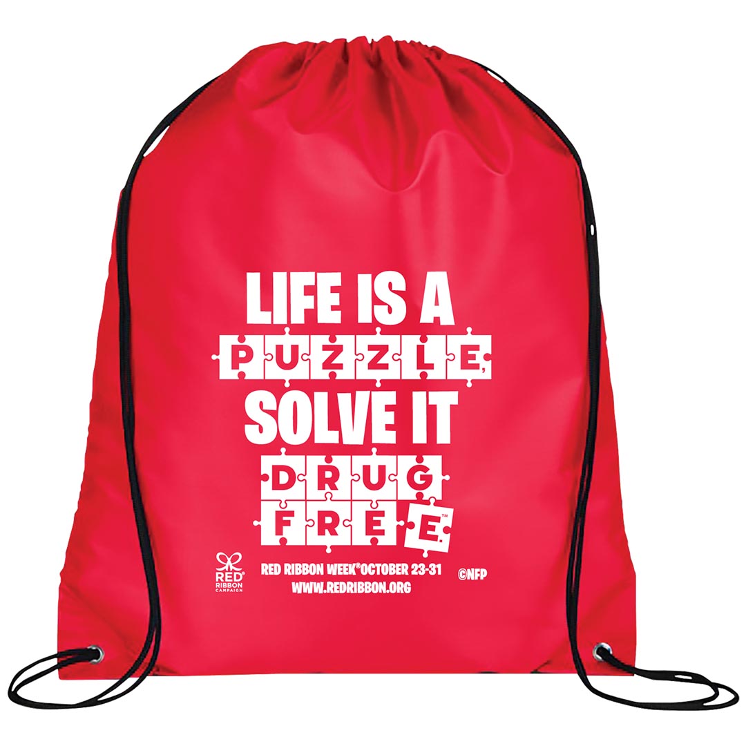 Red Ribbon Week Drawstring Backpack Red Ribbon Week Drawstring Backpack