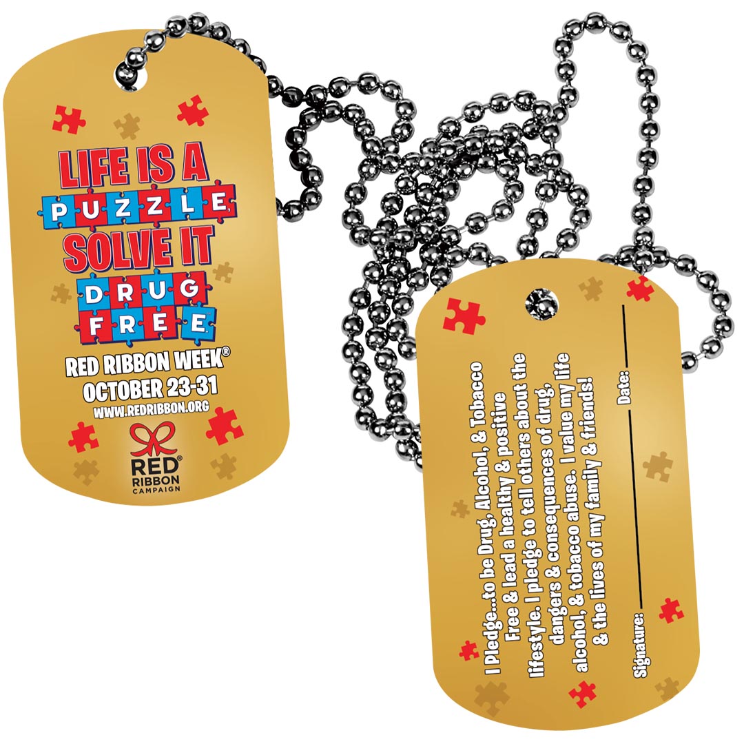 Red Ribbon Week Dog Tags Red Ribbon Week Dog Tags