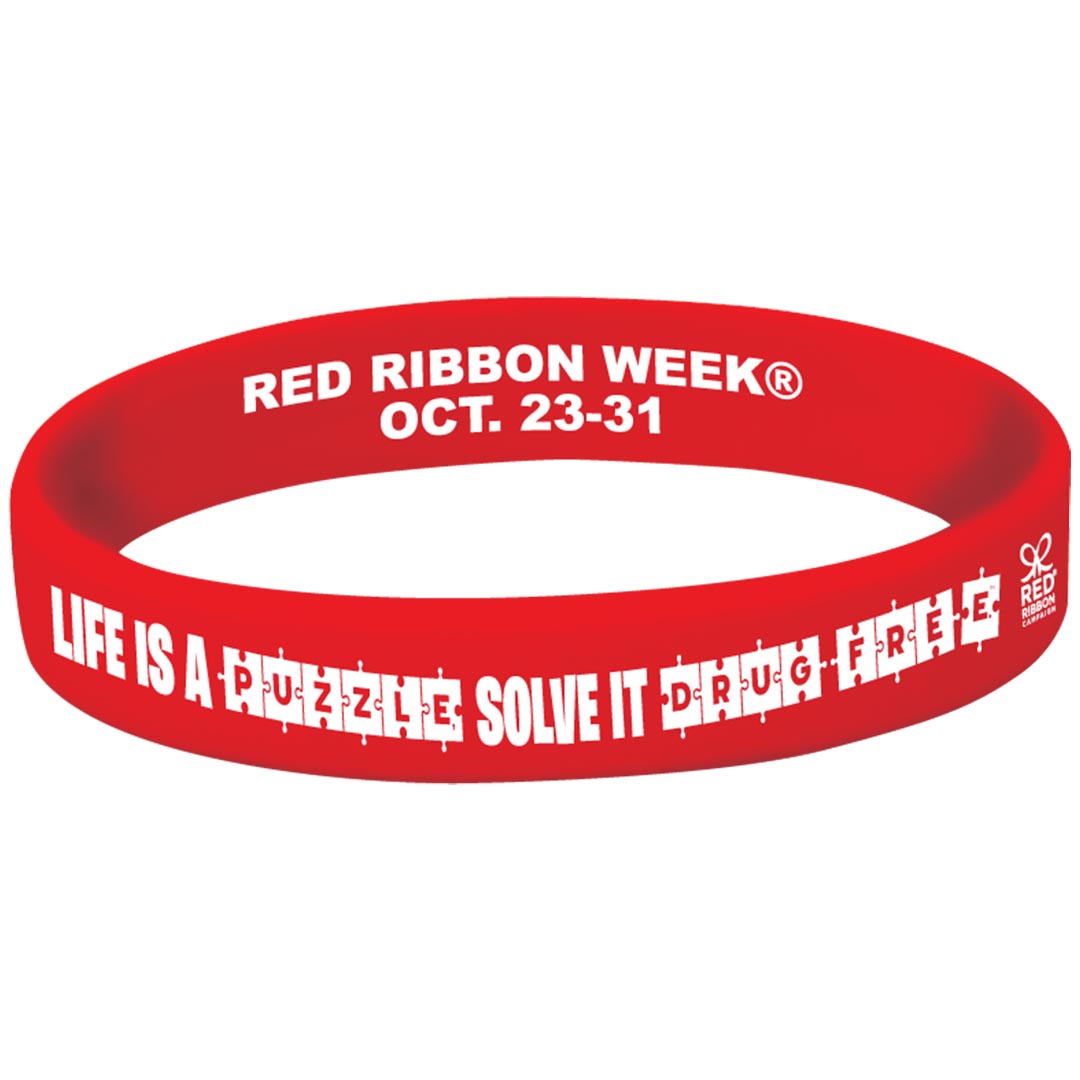 Silicone Red Ribbon Week Bracelet