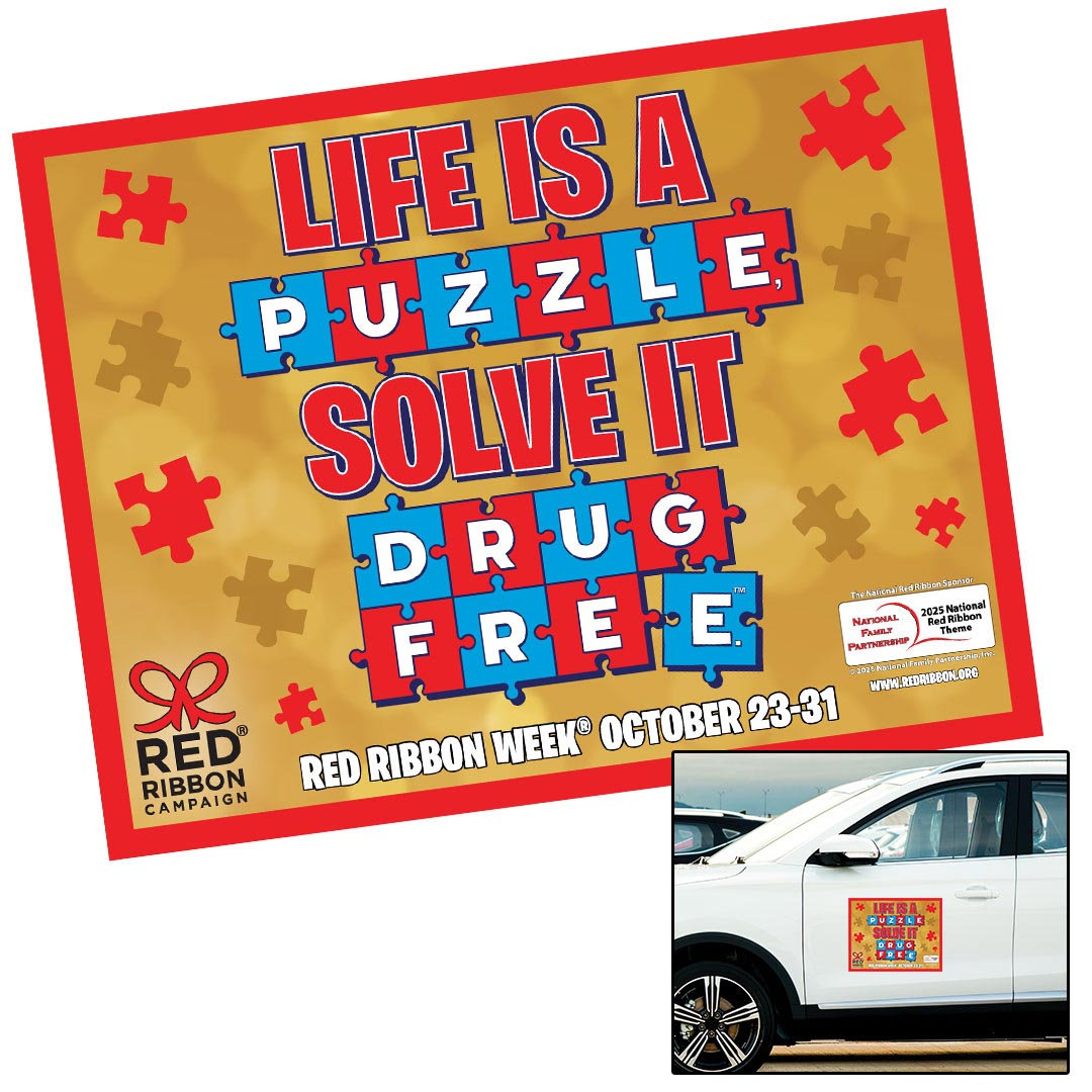 Red Ribbon Week Car Magnet