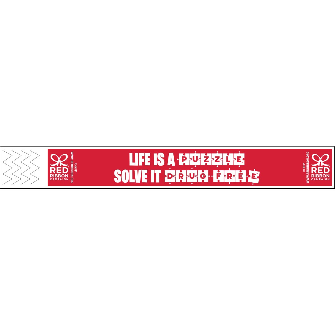 Drug Prevention Tyvek Wristbands: Life Is A Puzzle, Solve It Drug Free.™