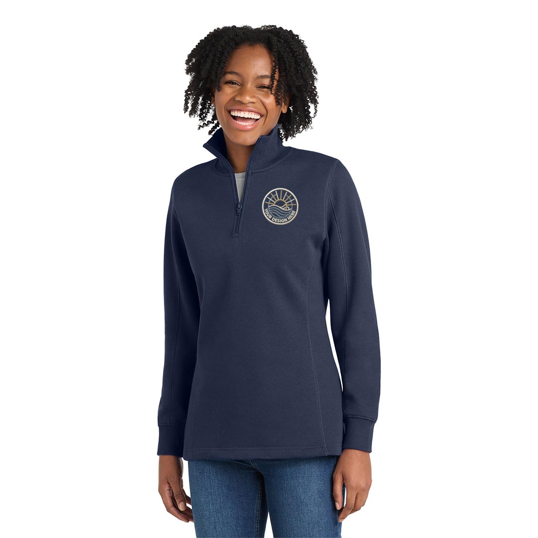 Sport-Tek Ladies 1/4-Zip Sweatshirt-Embroidered