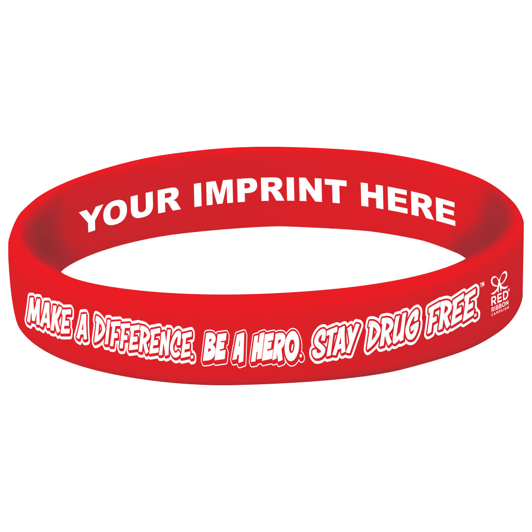 Silicone Red Ribbon Week Bracelet – CUSTOMIZABLE