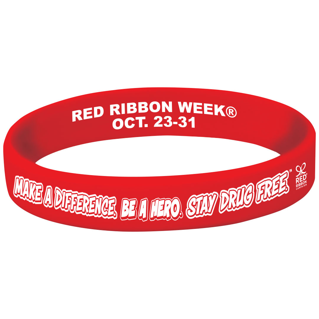 Silicone Red Ribbon Week Bracelet