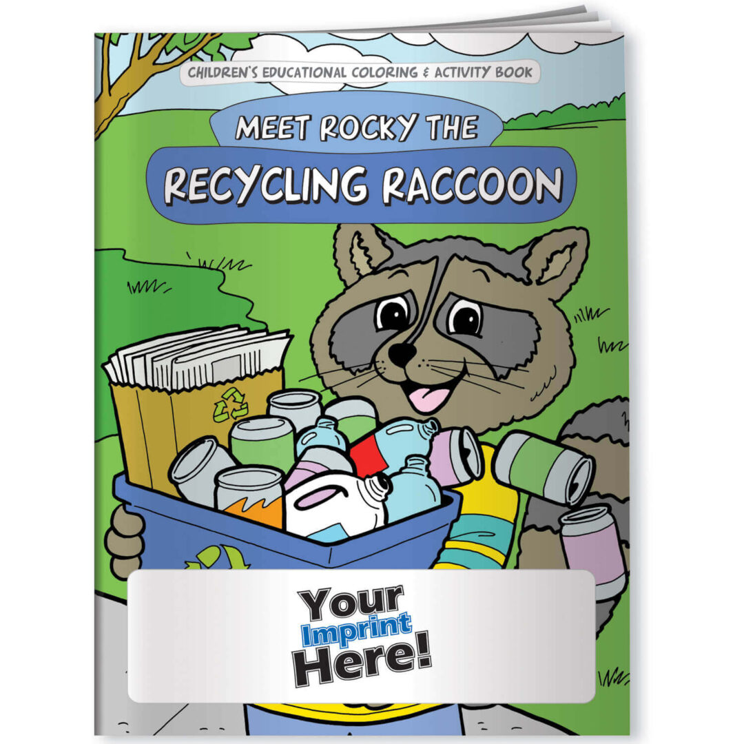 Meet Rocky The Recycling Racoon Coloring Book – Customizable