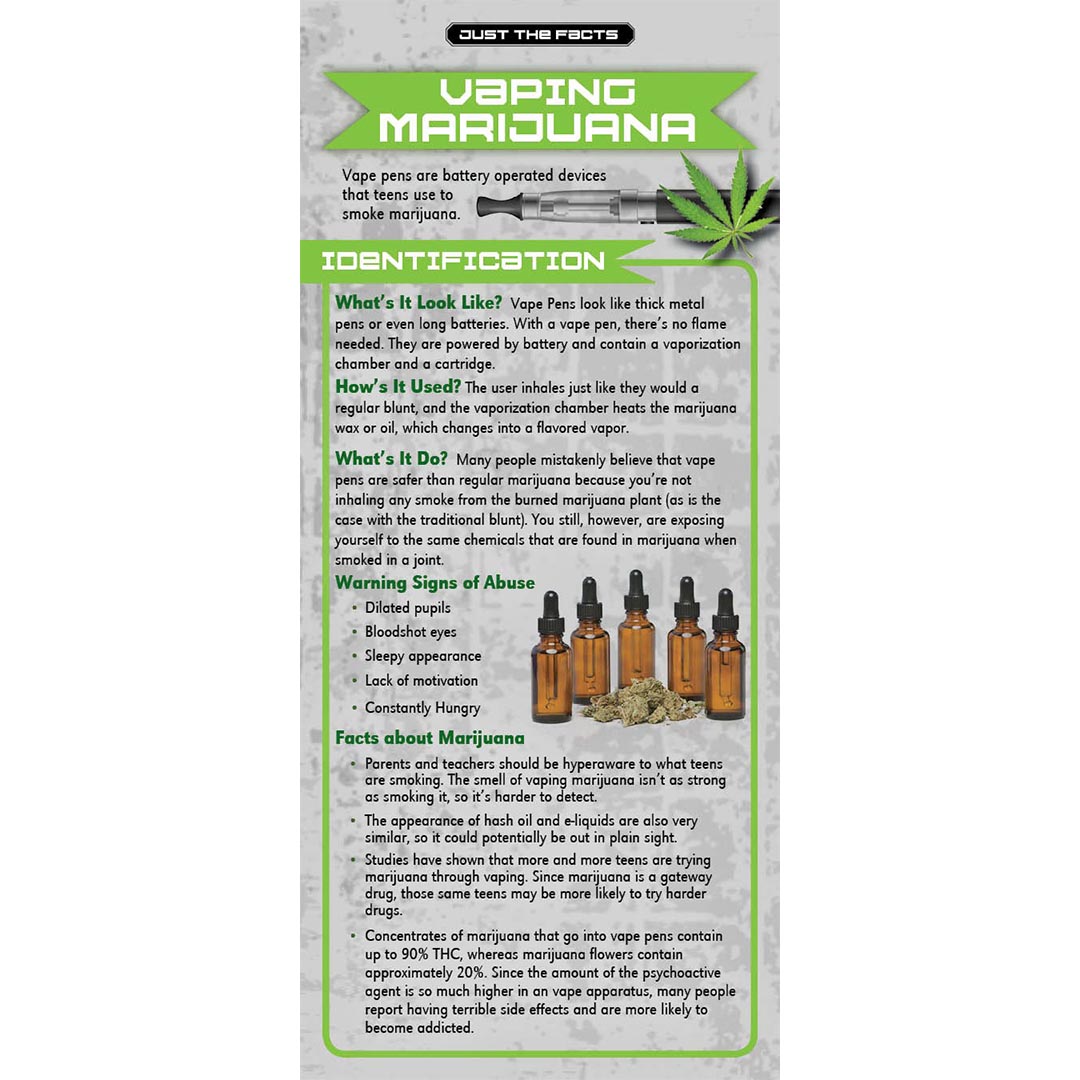 Just The Facts Rack Cards: Vaping Marijuana