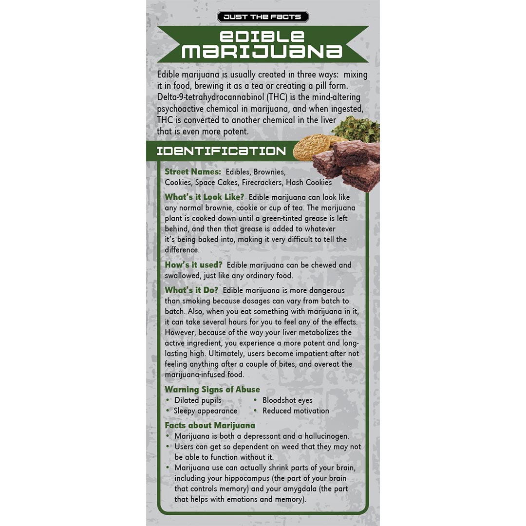 Just The Fact Rack Cards: Edible Marijuana